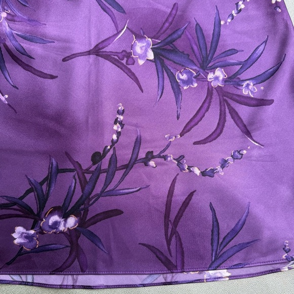 Vintage Angelique Lingerie Purple Floral Strap Polyester Mini Short Slip Dress M - Picture 7 of 9